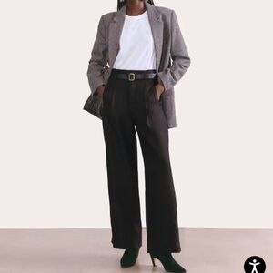 NWOT Everlane The Linen Way-High® Drape Pant Black Size 14